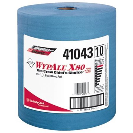 KIMBERLY-CLARK PROFESSIONAL Wypall X80 Shop Pro Cloth Towel Blue 475-Roll KI389103